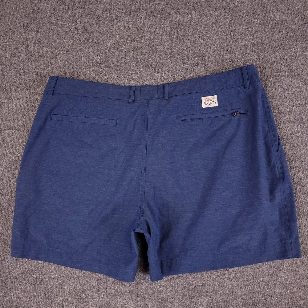 Faherty All Day‎ Golf Shorts Men 40x5 Mid Rise Blue Heather Stretch Hybrid Slash